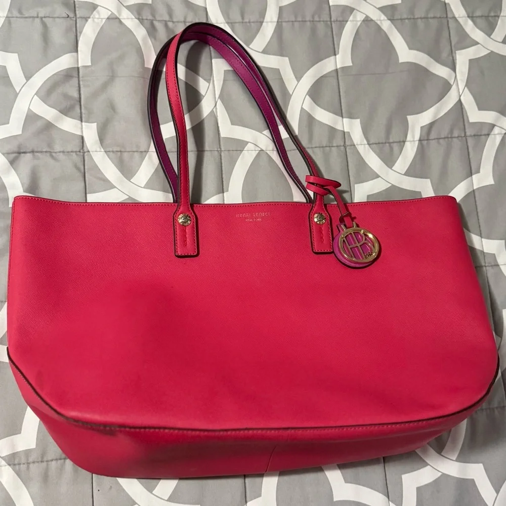 Henri Bendel Pink Saffiano Tote